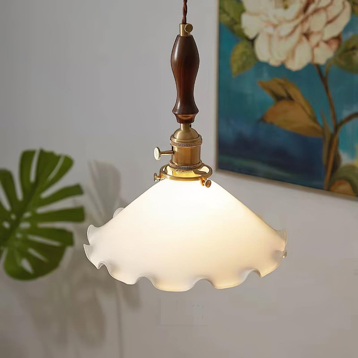 Milky Suspension Fleur en Verre Volant Organique