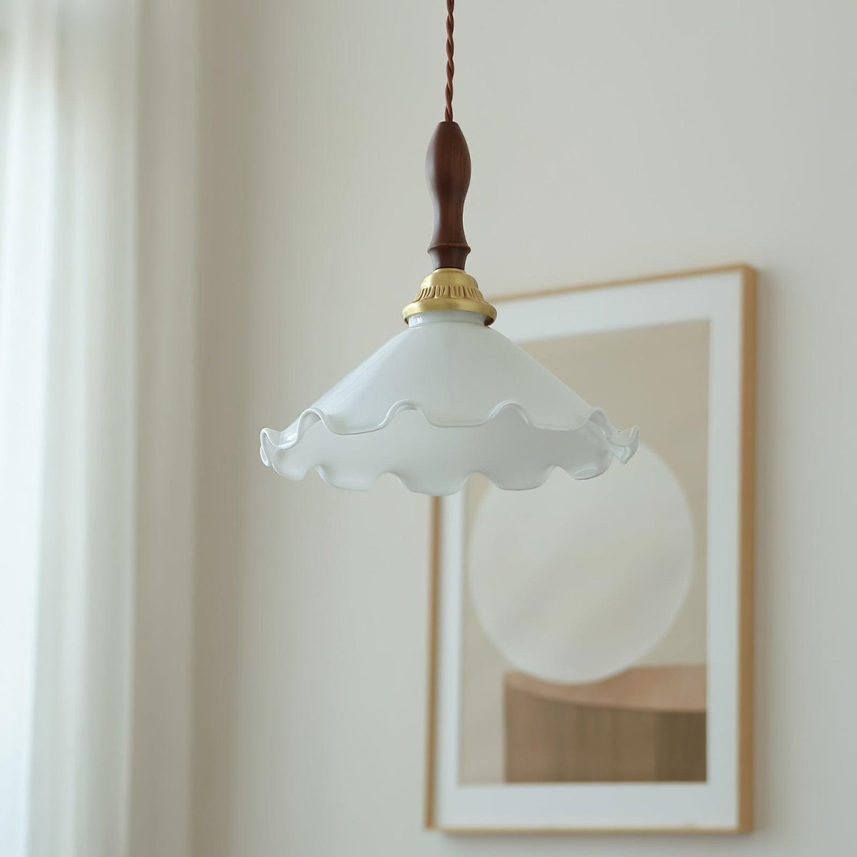 Milky Suspension Fleur en Verre Volant Organique