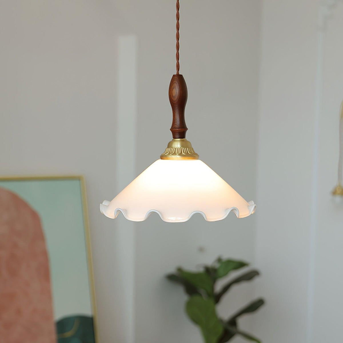 Milky Suspension Fleur en Verre Volant Organique