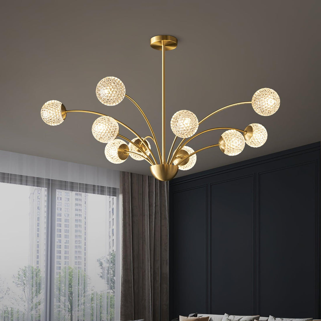 Lustra Lustre Bras Courbés Laiton