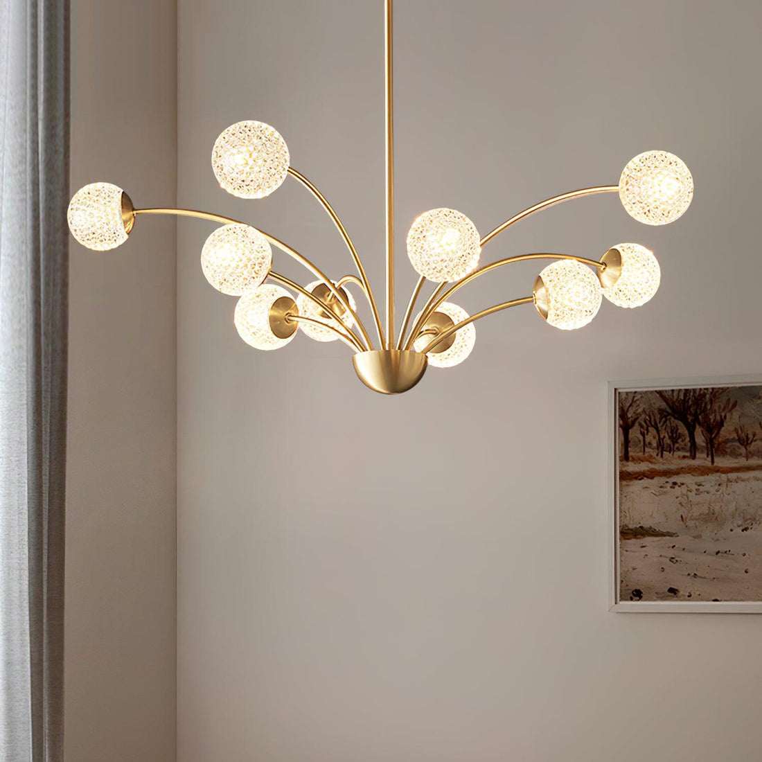 Lustra Lustre Bras Courbés Laiton