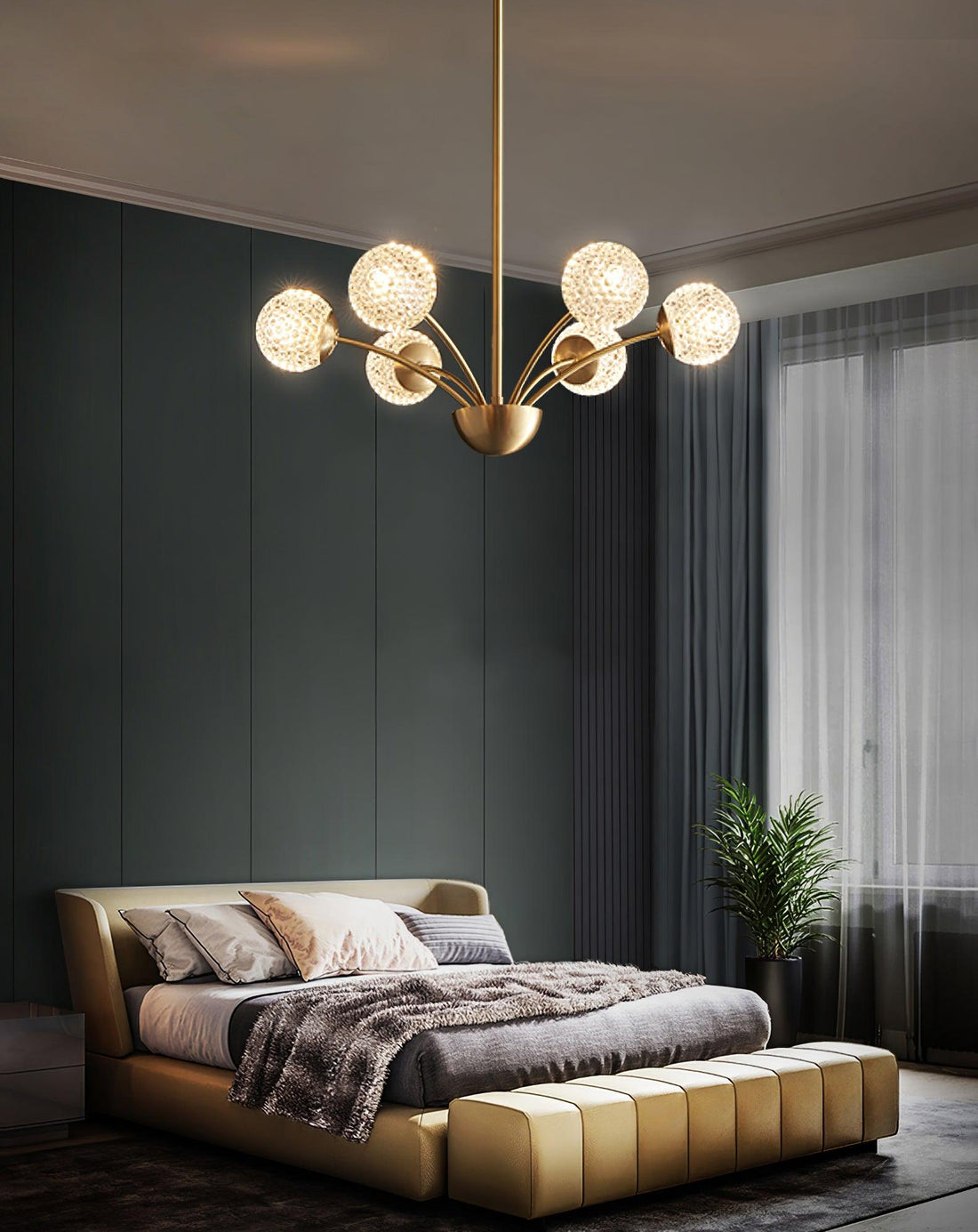Lustra Lustre Bras Courbés Laiton