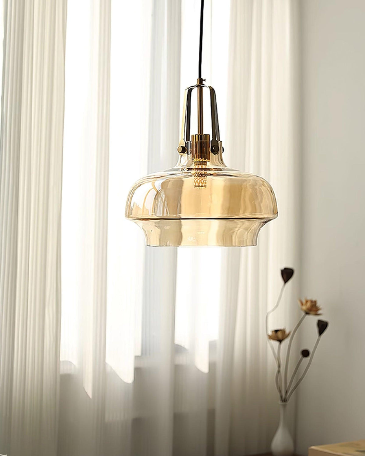 Aurelin Suspension Élégante Verre Ambre