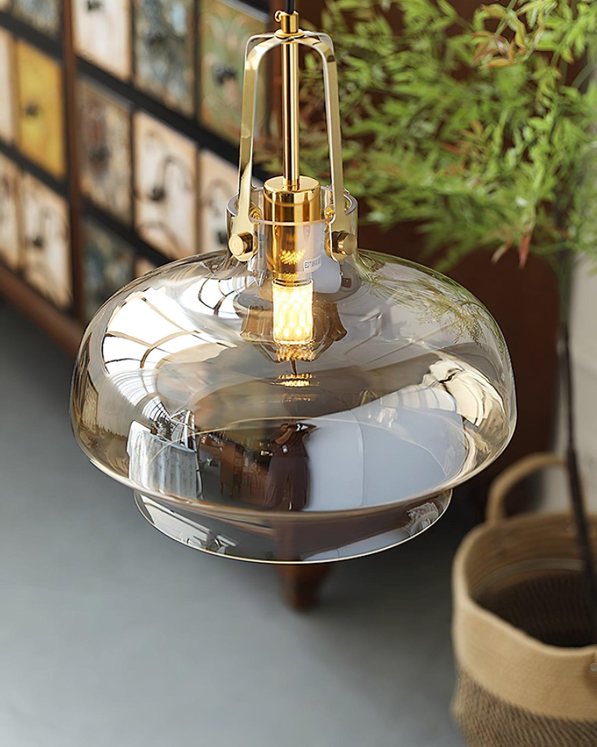 Aurelin Suspension Élégante Verre Ambre