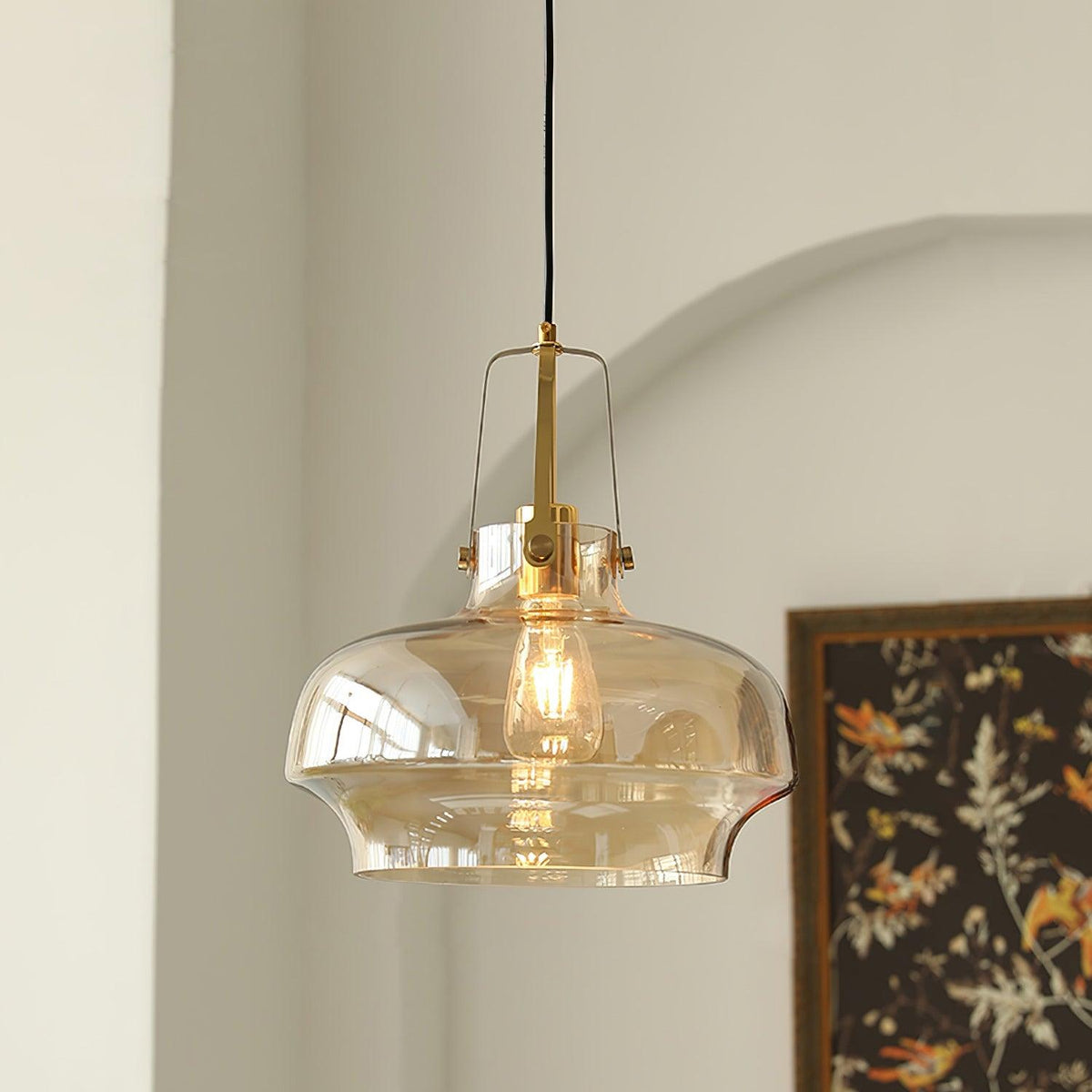Aurelin Suspension Élégante Verre Ambre