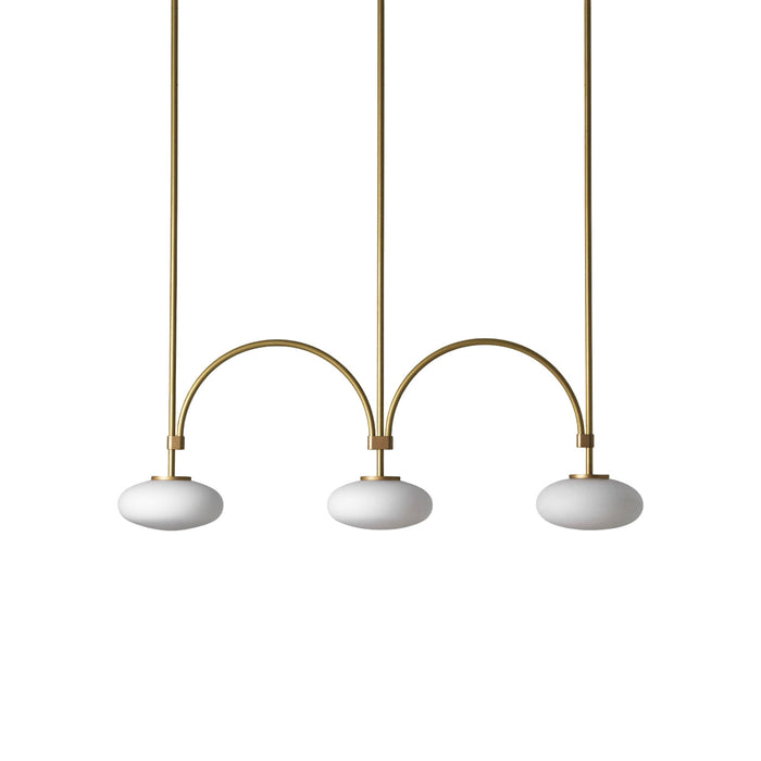 Lythean Suspension Linéaire Laiton Verre Minimaliste Moderne