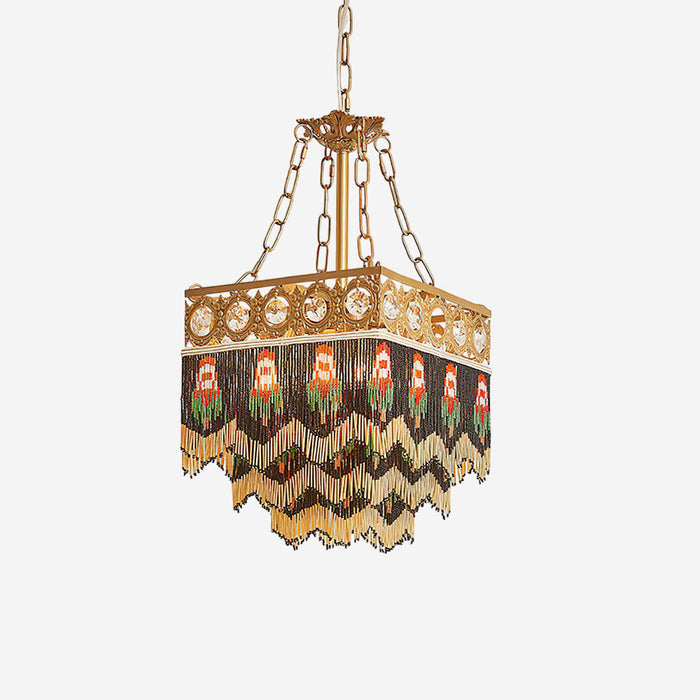 Tiffany Suspension Frange Verre Bohemian