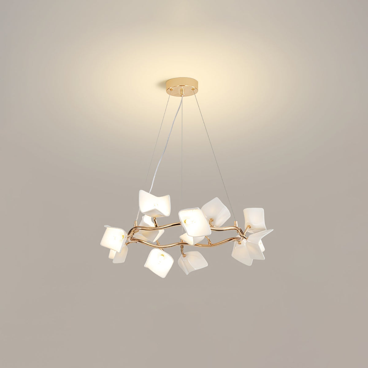 Arthearae Lustre Postmoderne de Luxe en Céramique Florale