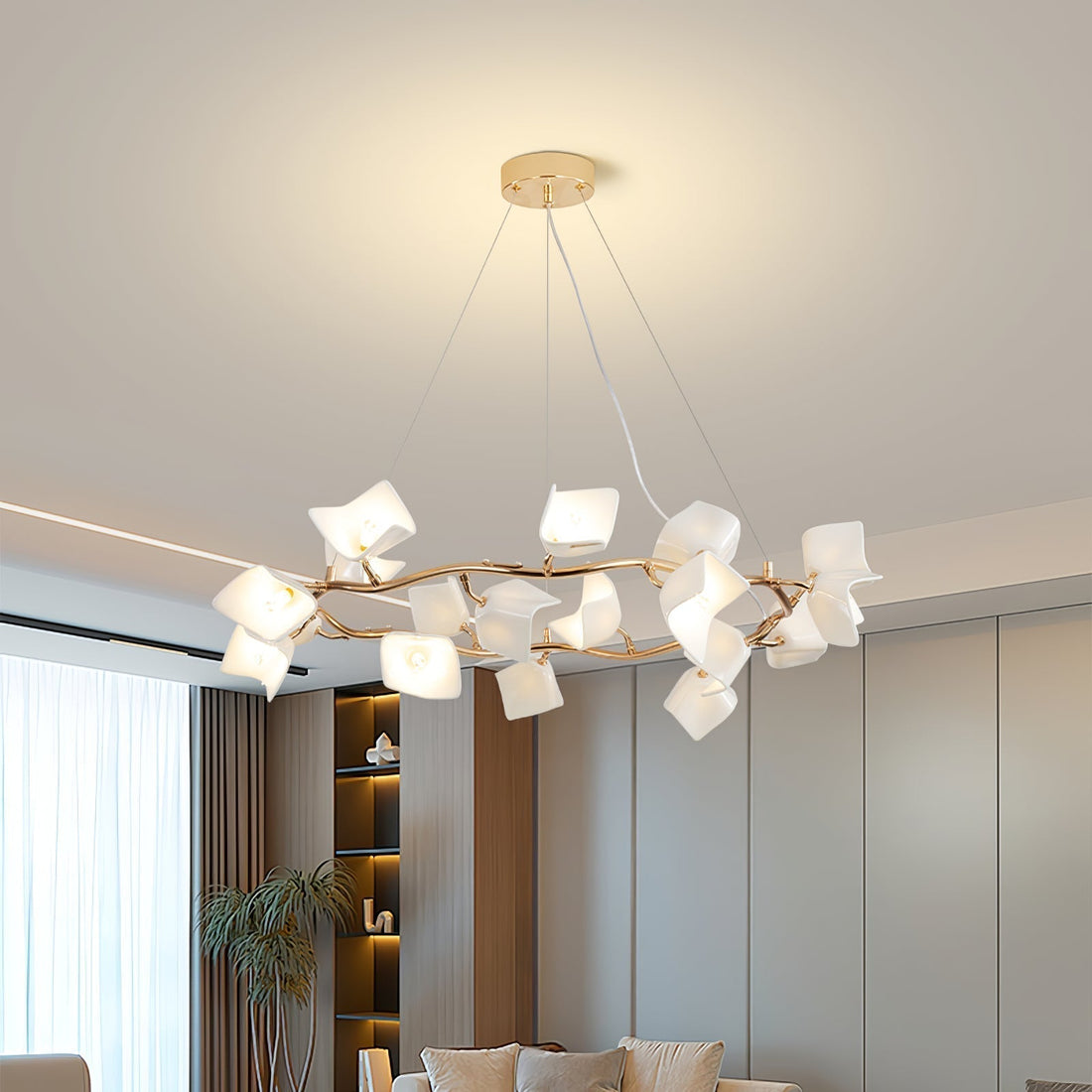 Arthearae Lustre Postmoderne de Luxe en Céramique Florale