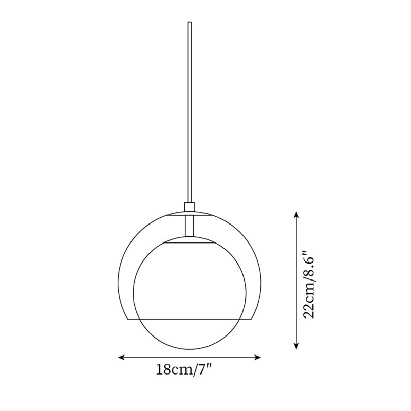 Suspension Double Globe Ombre Verre Moderne Minimaliste Ambiant