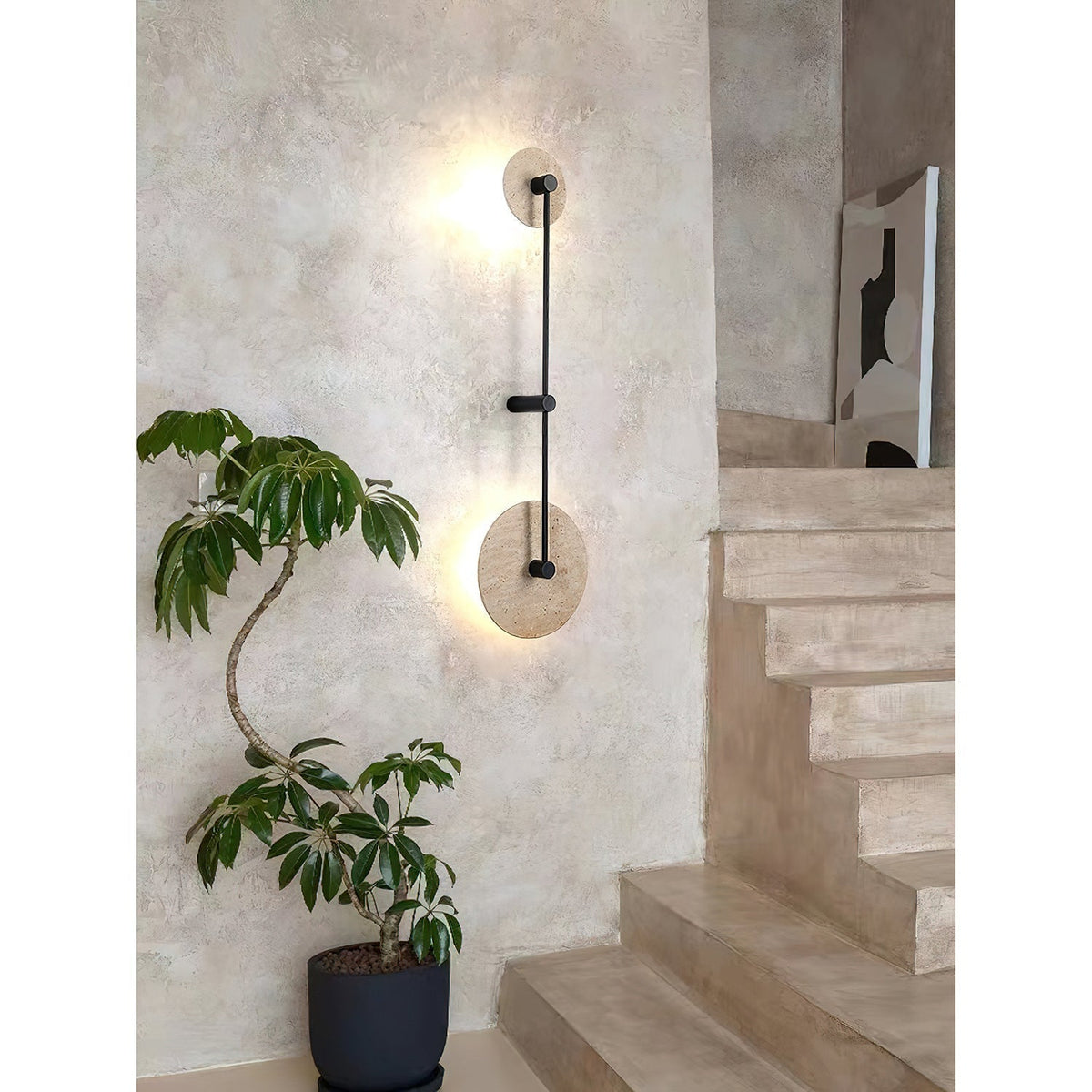 Ilvara Applique Murale Minimaliste Moderne Beige Travertin