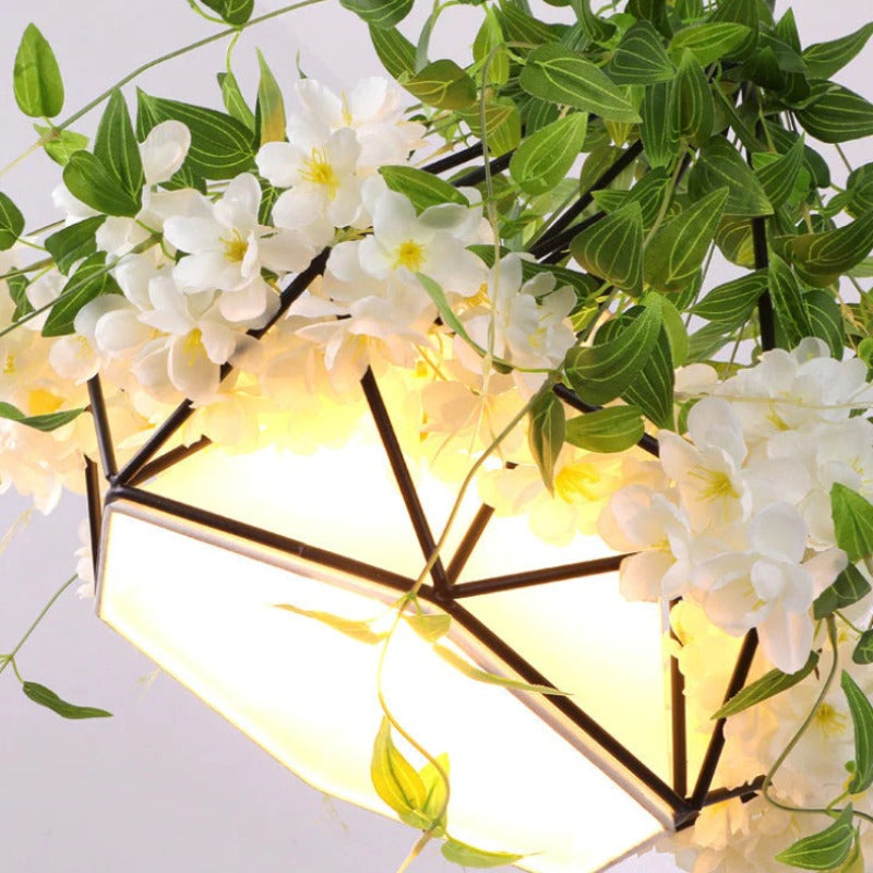 Arisha Moderne Fleurs LED Suspension Métal Salon