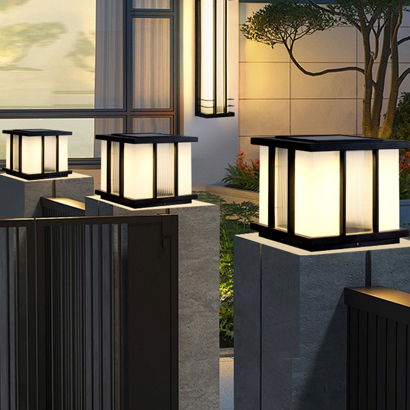 Alraeir Lampe Solaire Extérieure Cube en Verre Moderne