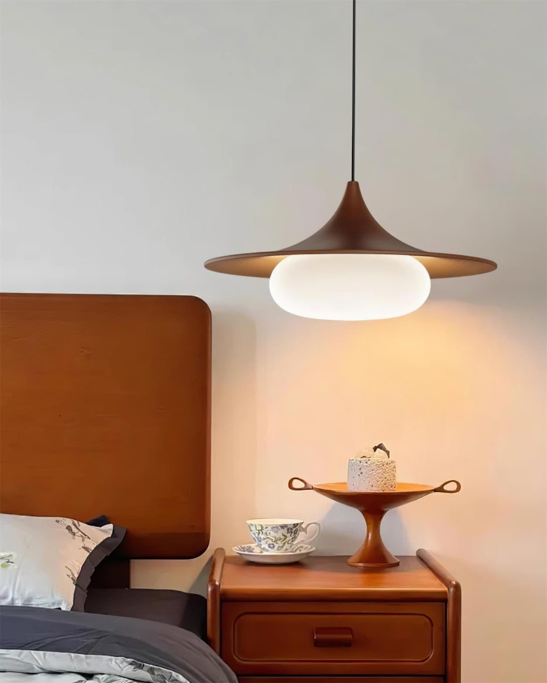 Ovelis Lampe Suspension avec Plafonnier en Bois