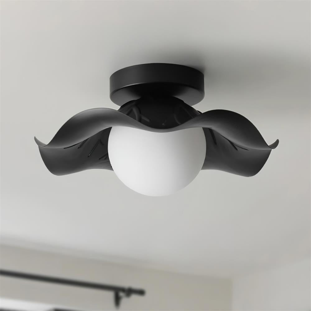 Monae Lumière de Plafond Pétale Globe Noir