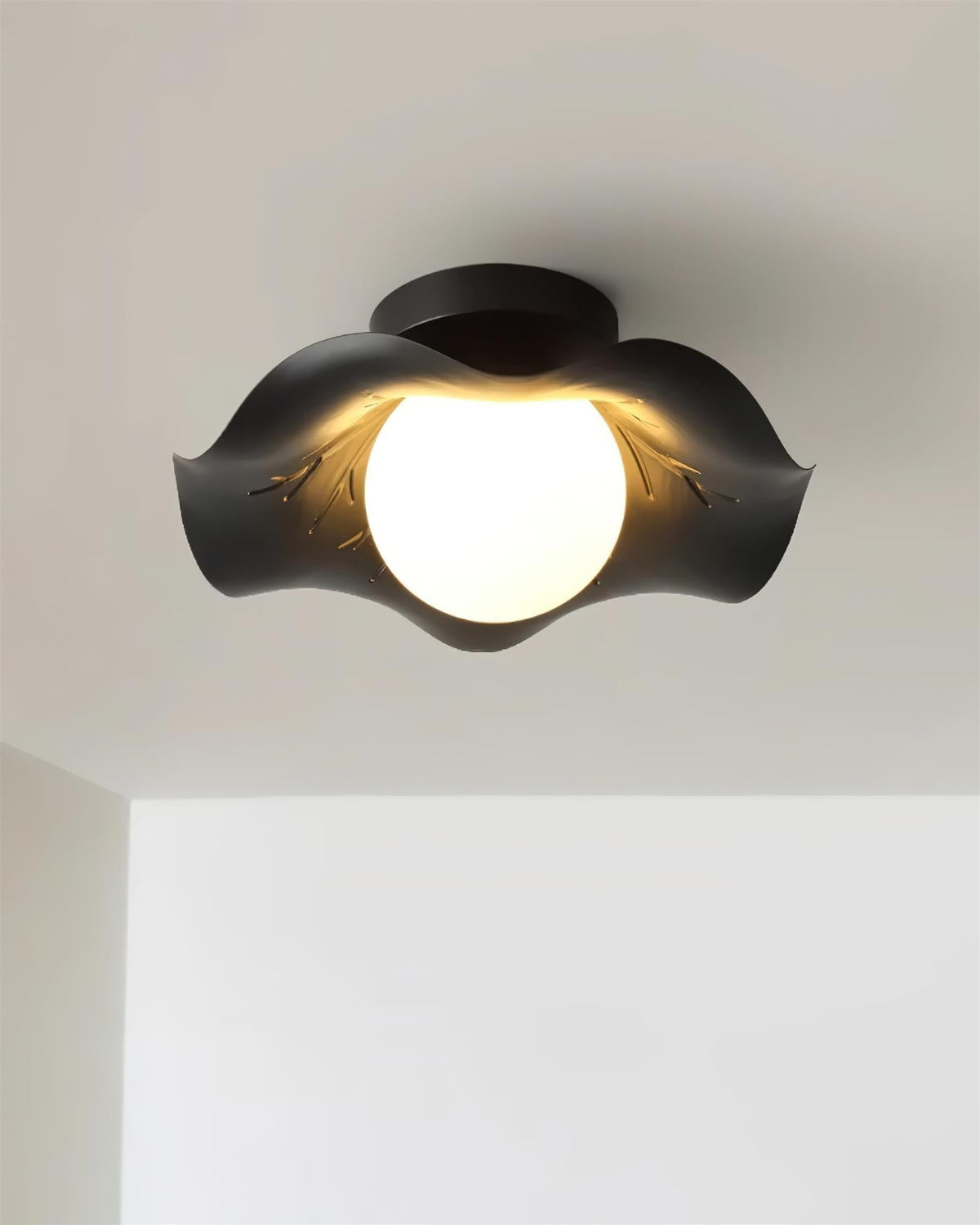 Monae Lumière de Plafond Pétale Globe Noir