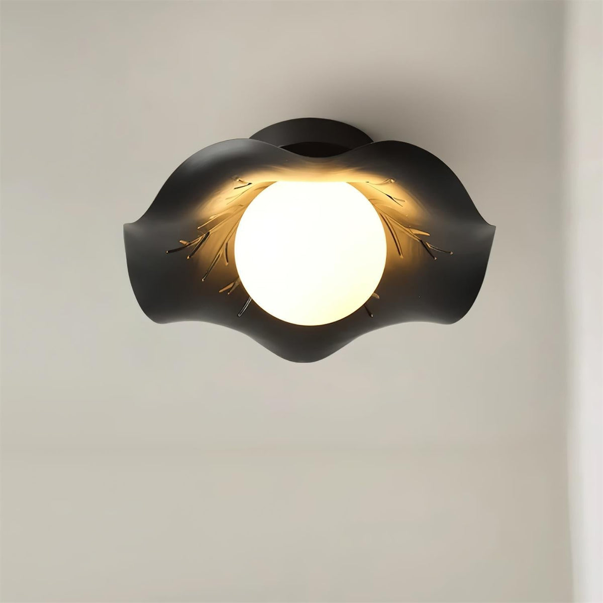 Monae Lumière de Plafond Pétale Globe Noir