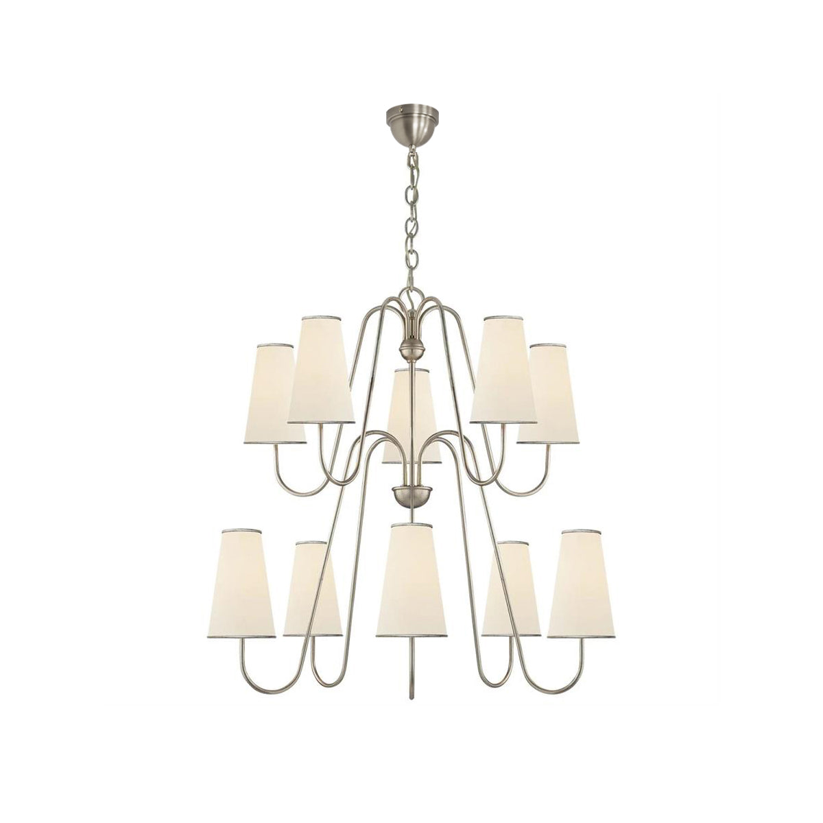 Elirora Lustre En Laiton Vintage élégant Avec Abat-Jour En Tissu