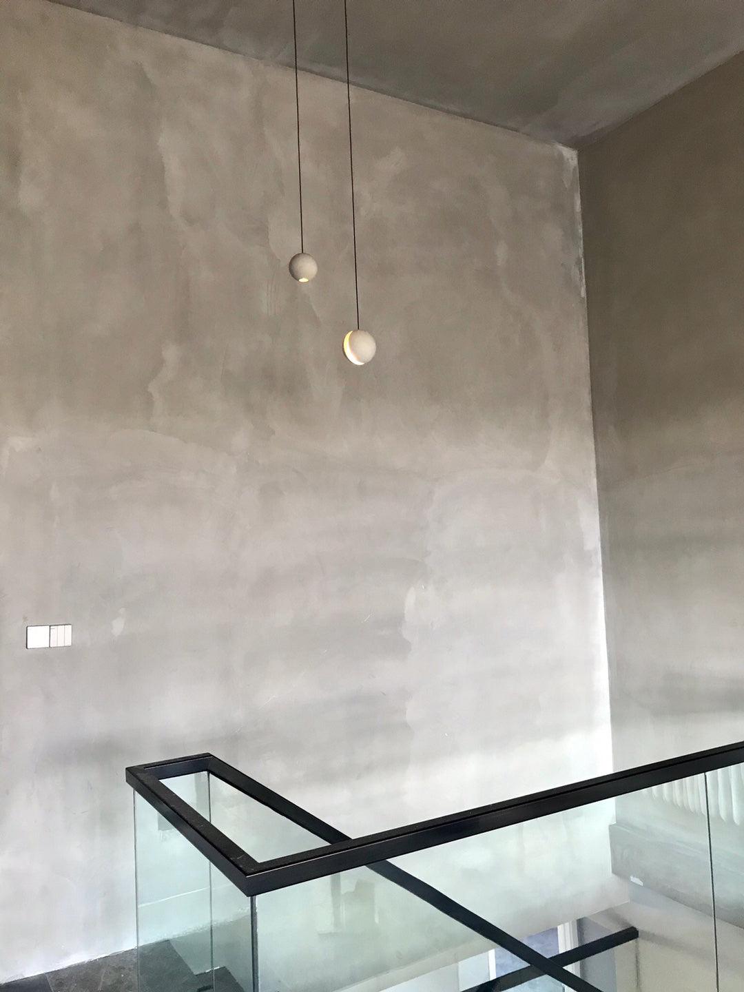 Solara Suspension Sphère en Béton Lune Minimaliste