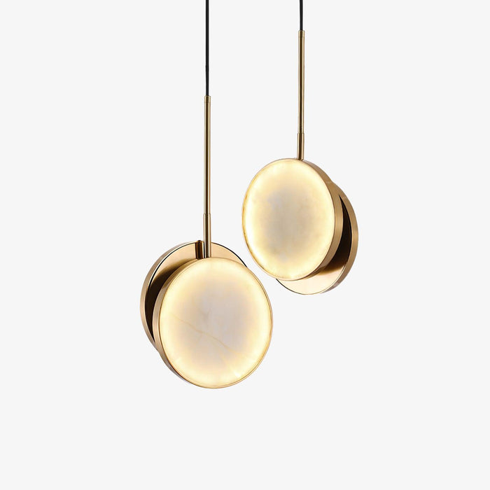 Synoryra Lampe Suspendue Double Disque en Albâtre