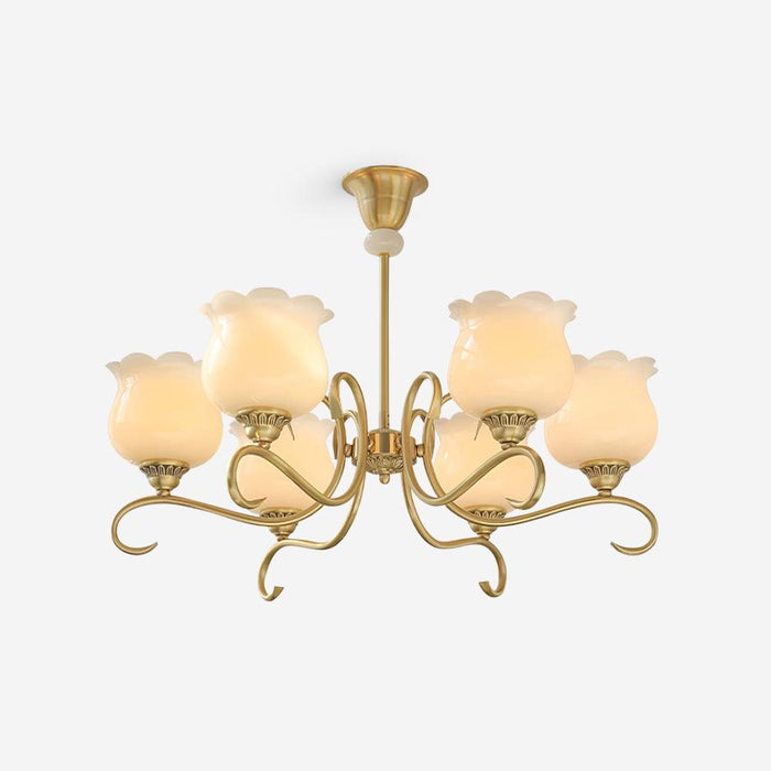 Mullan Lustre Laiton Résine Abat-jours Floraux Sculptural