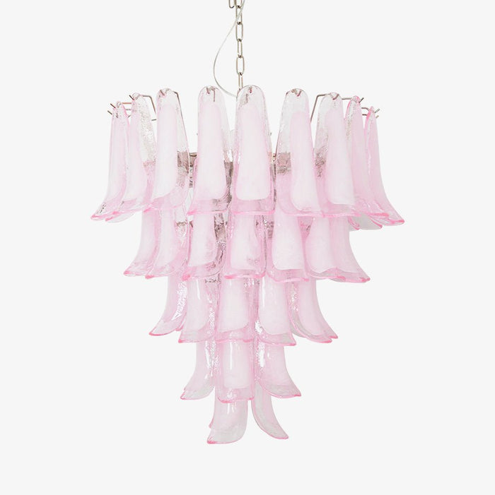 Aurora Lustre Pétales en Verre de Murano Rose Cascade