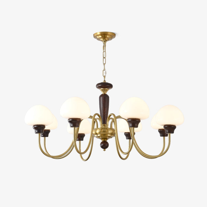 Lustra Lustre Laiton Bois Champignon Classique
