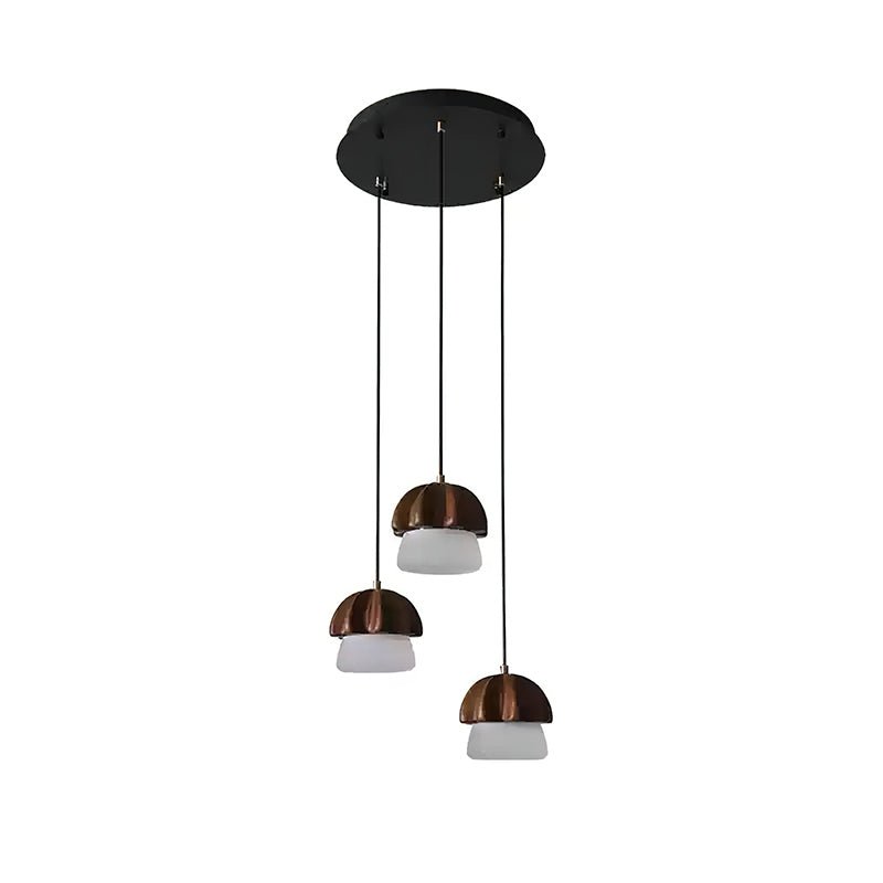 Lustra Suspension Champignon Cluster Bois & Verre