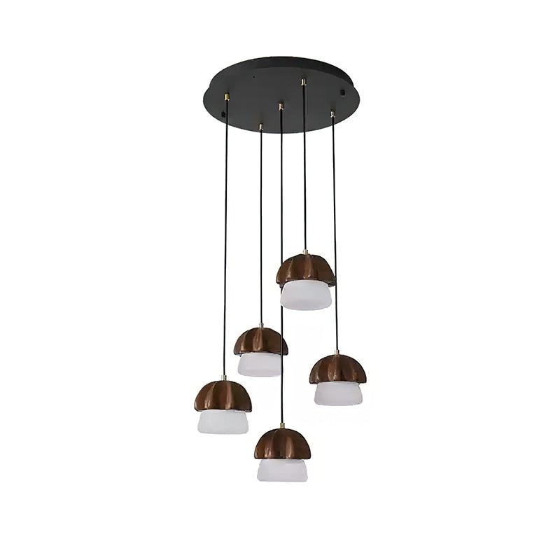 Lustra Suspension Champignon Cluster Bois & Verre