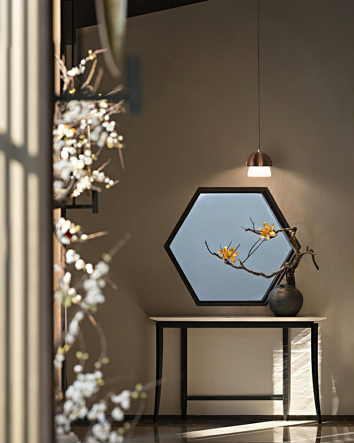 Lustra Suspension Champignon Cluster Bois & Verre
