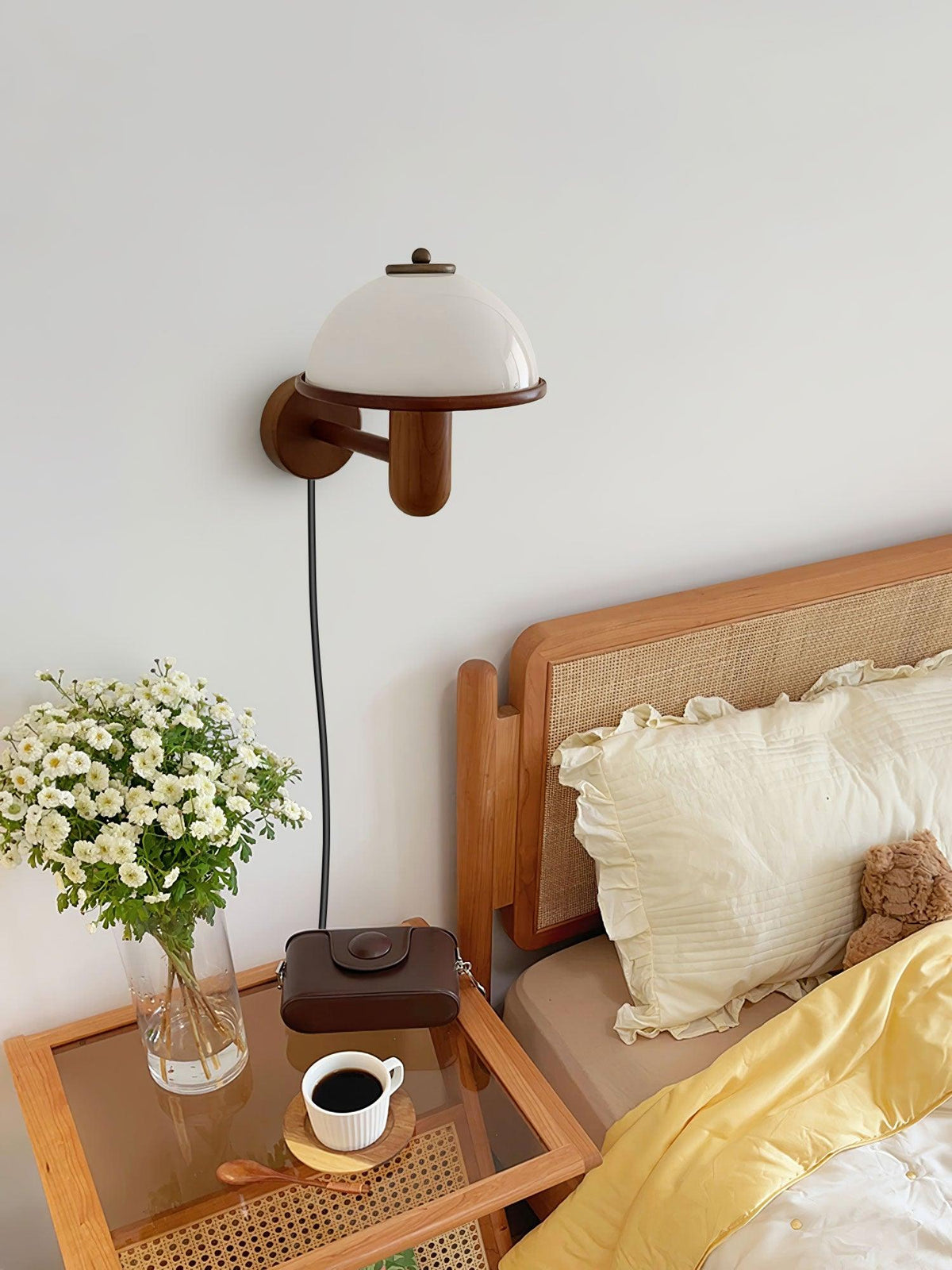 Lustra Wall Lamp Mushroom Wood