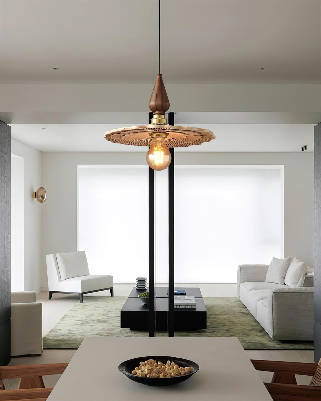 Mushroom Suspension Vintage Bois Laiton