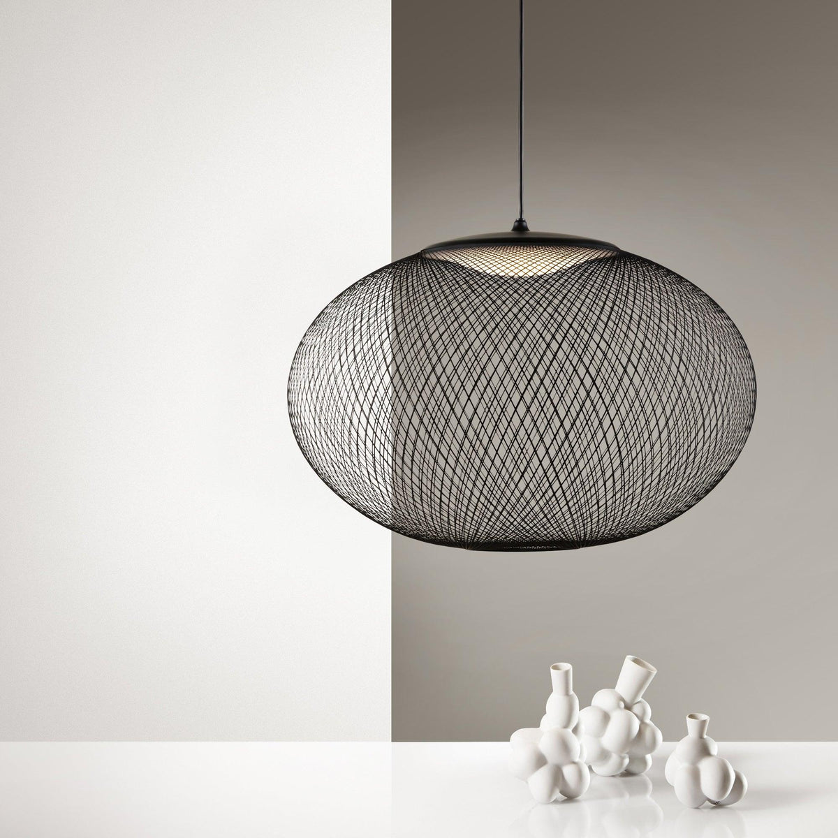 Lustra Suspension Lampe Maille Noire