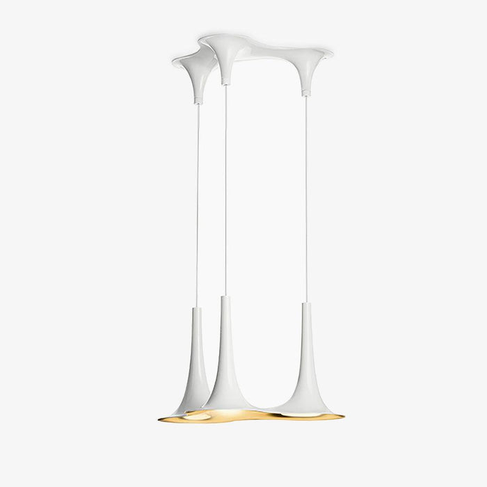 Solara Lampe suspendue en acrylique en forme de trompette contemporaine
