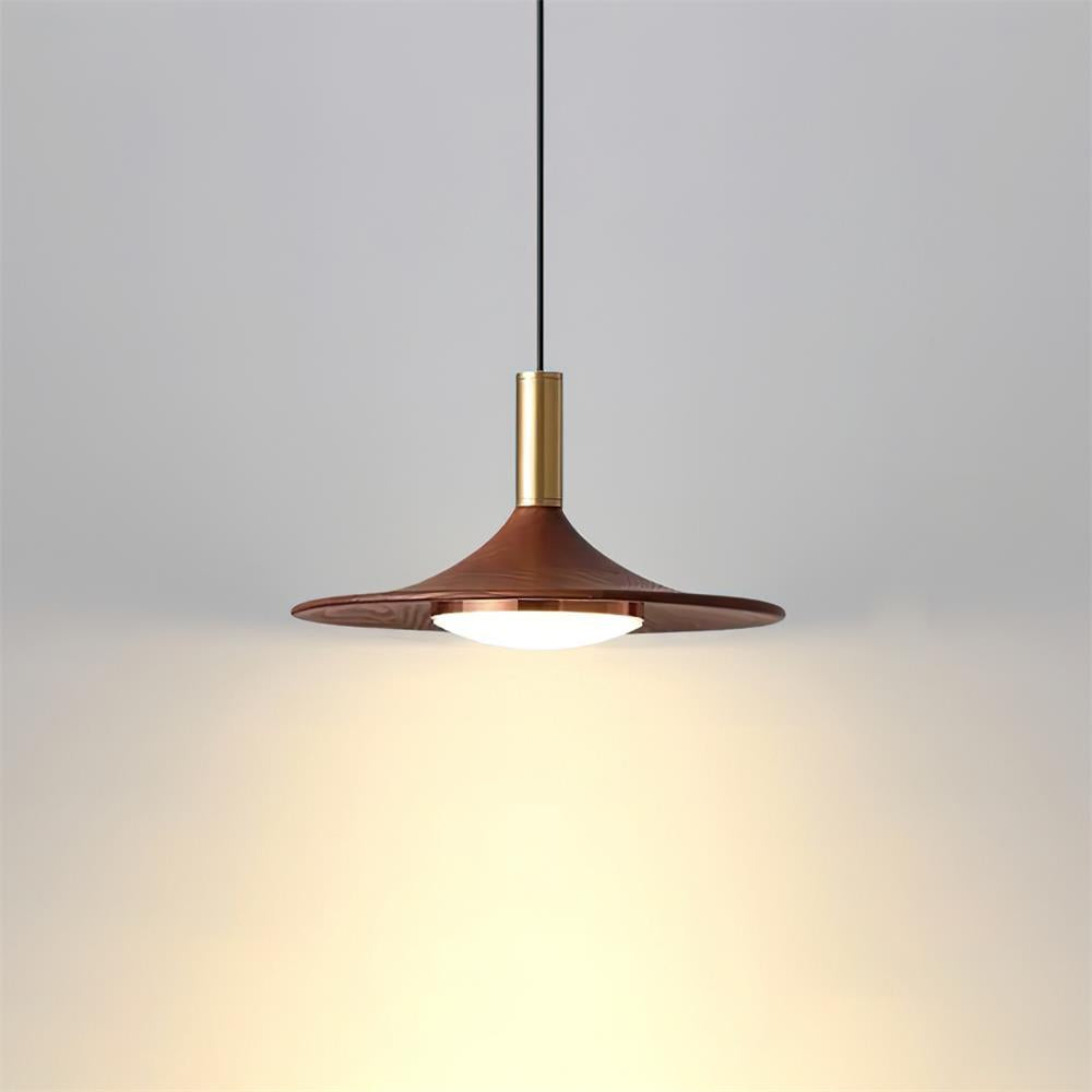 Virelli Suspension Disque Effet Bois LED Acrylique Midcentury