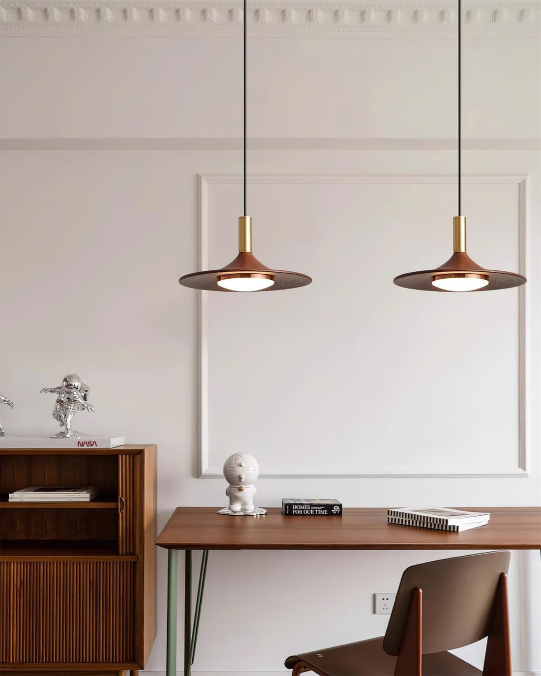 Virelli Suspension Disque Effet Bois LED Acrylique Midcentury