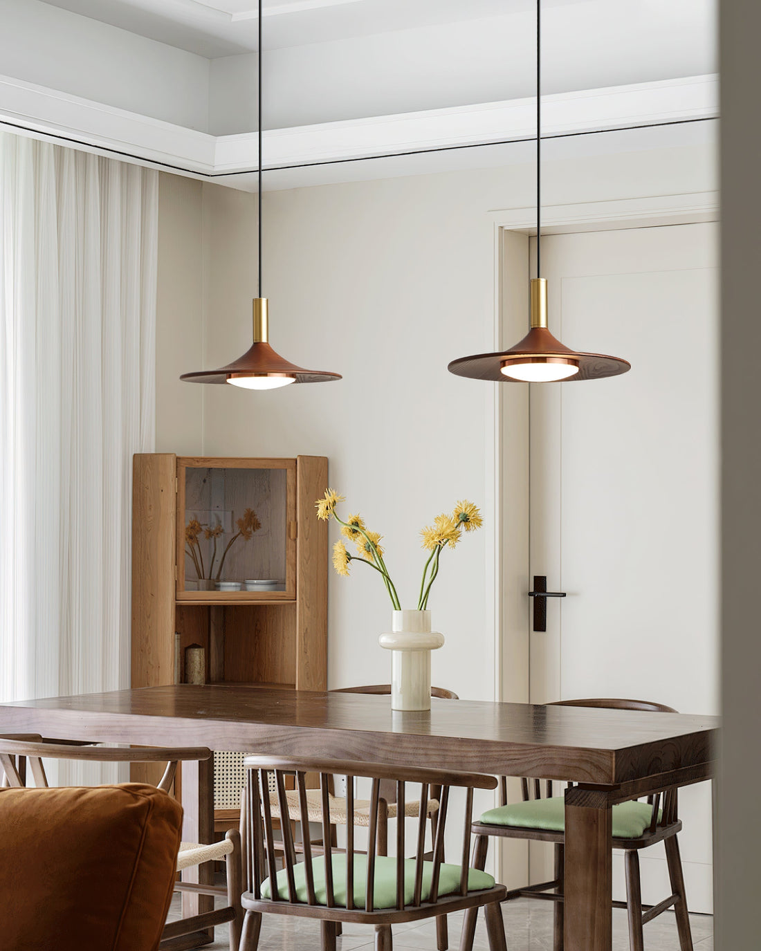 Virelli Suspension Disque Effet Bois LED Acrylique Midcentury