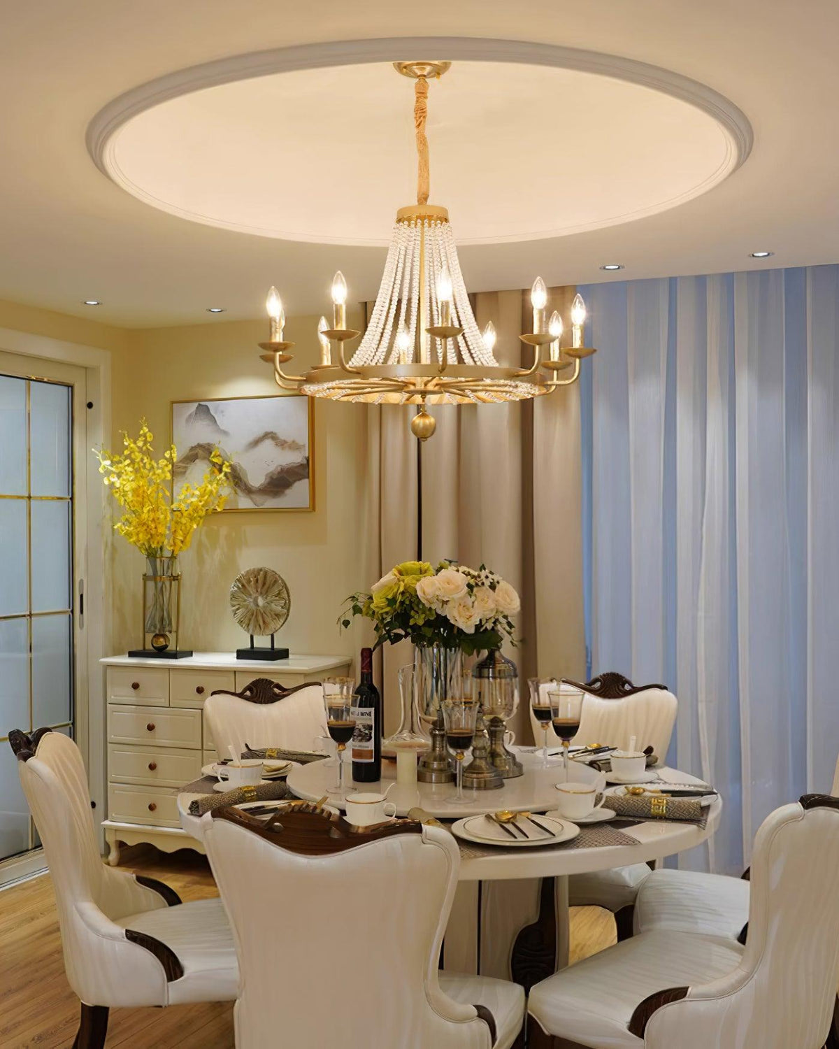 Naples Lustre Crystal Fer Rustique Moderne