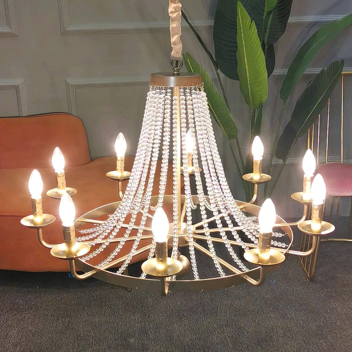 Naples Lustre Crystal Fer Rustique Moderne