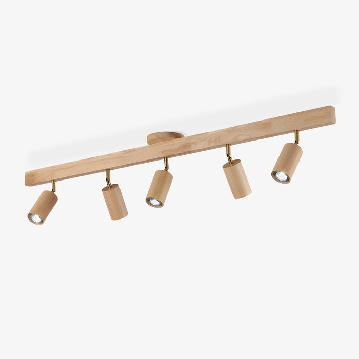 Solara Plafonnier poutre en bois naturel avec spot