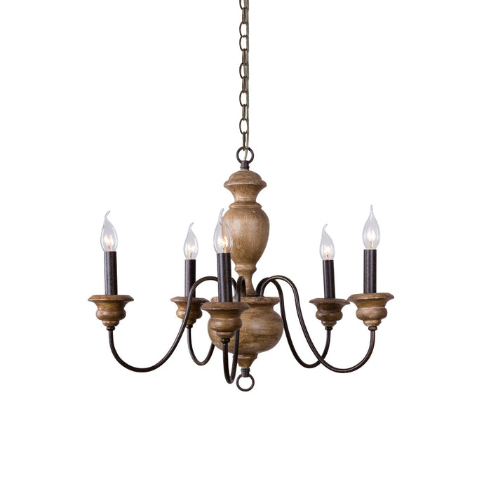 Evvine Lustre Vintage Industriel en Bois et Métal