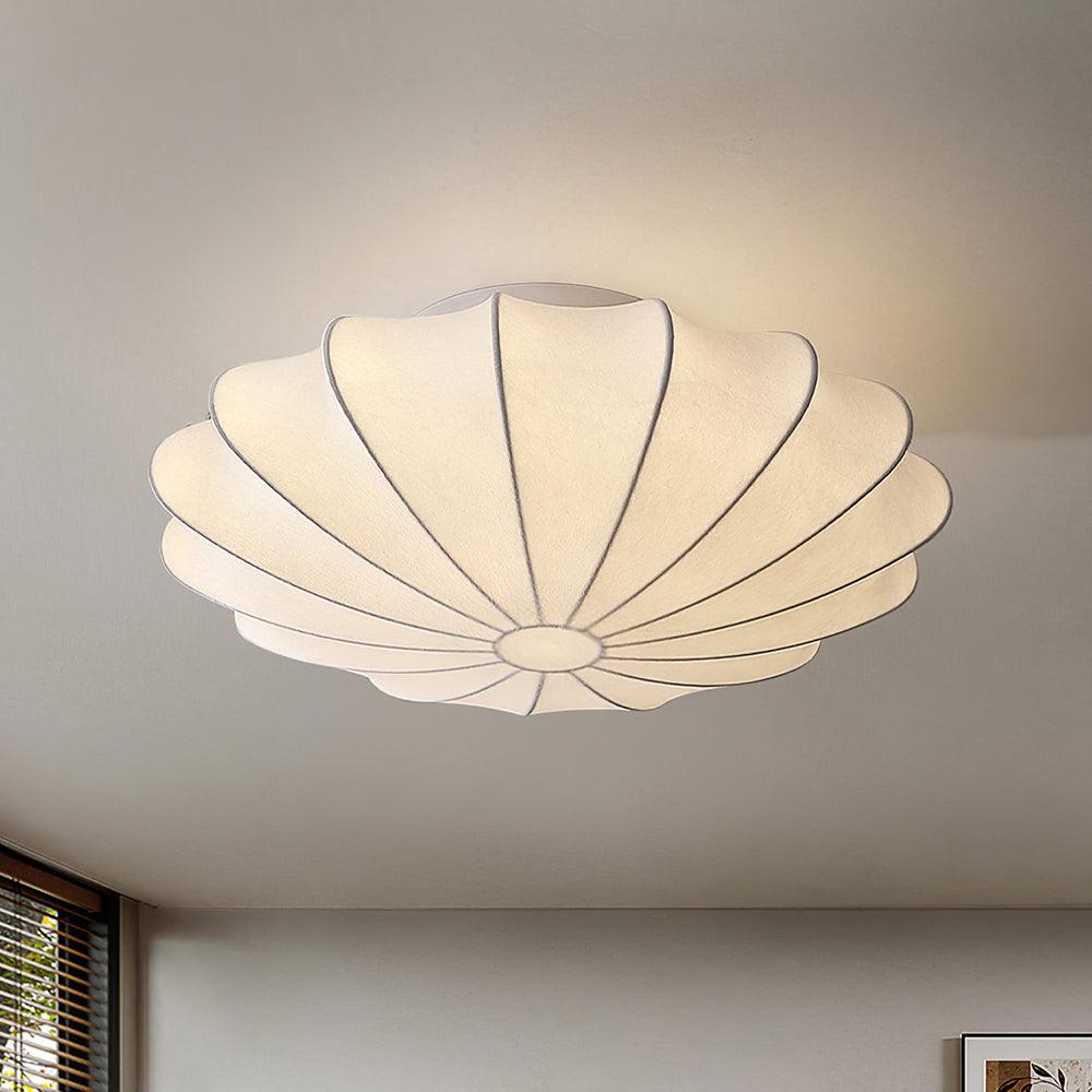 Solara Plafonnier Tissu Coquillage Sculptural Élégant