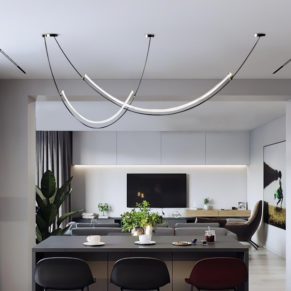 Zephira Suspension LED Courbée