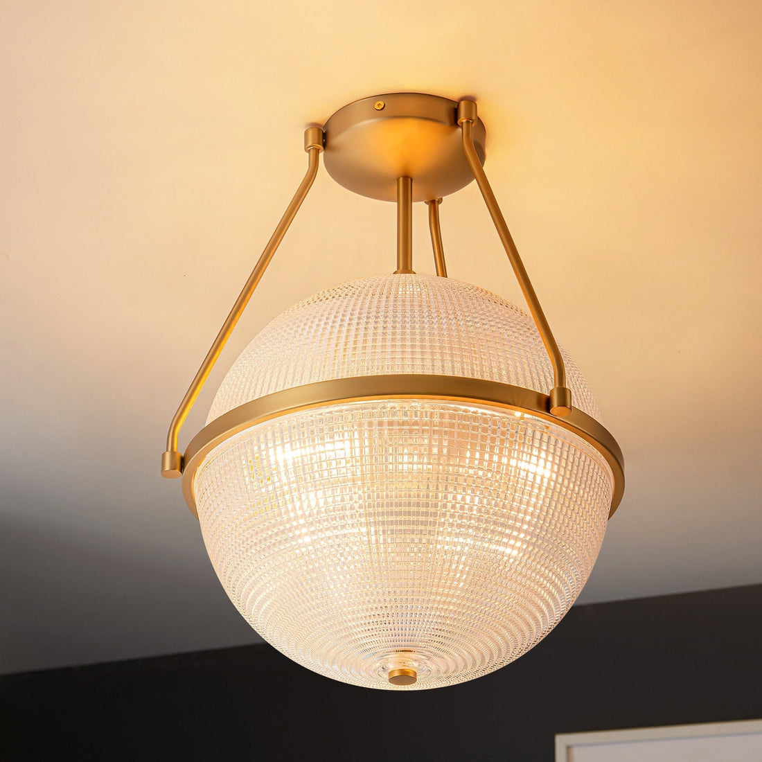 Atale Lampe de Plafond Moderne Minimaliste en Verre et Métal