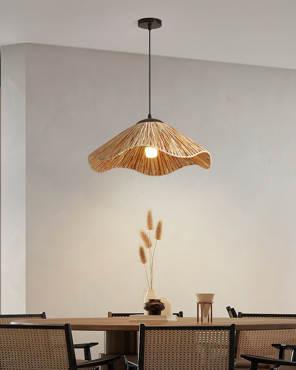 Nikita Suspension Rattan Organique Ondulée
