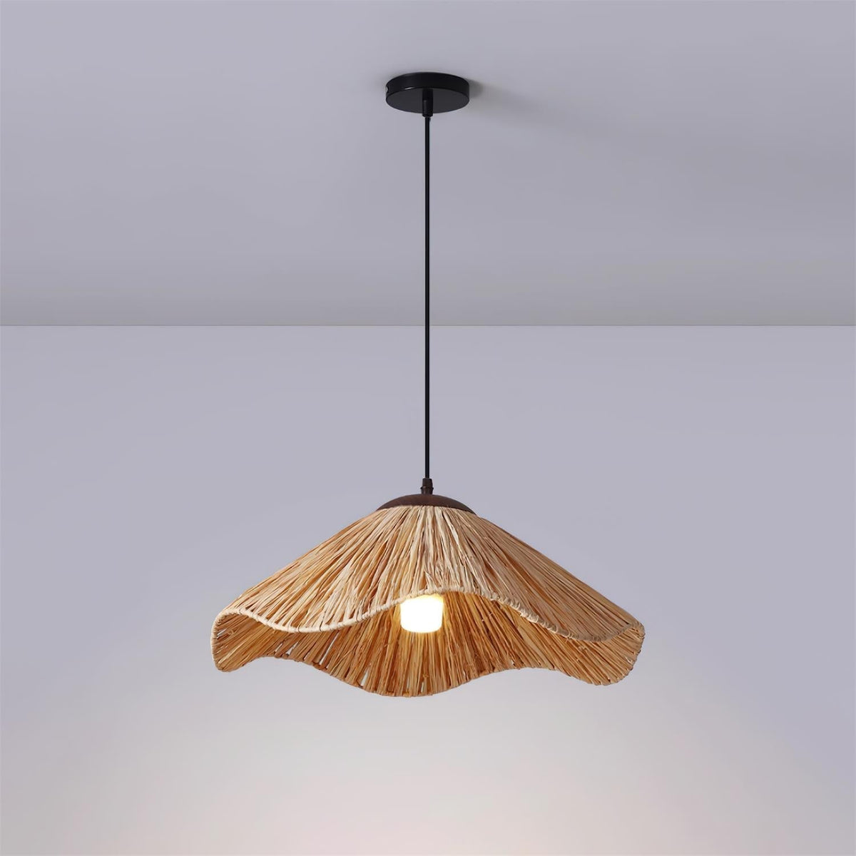 Nikita Suspension Rattan Organique Ondulée