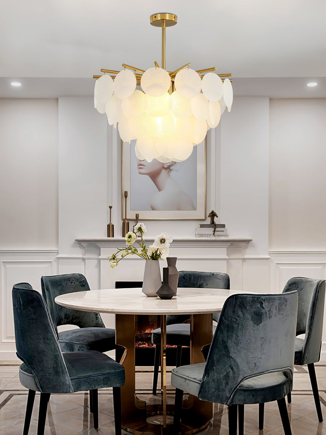 Solara Lustre Nimbus en Verre avec Gouttes