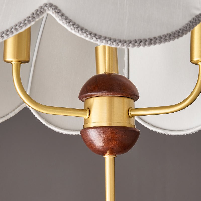 Varaeia Suspension Élégante en Tissu Fleuri et Bois