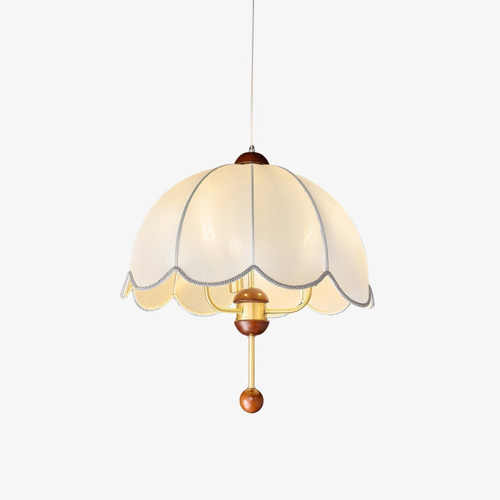 Varaeia Suspension Élégante en Tissu Fleuri et Bois