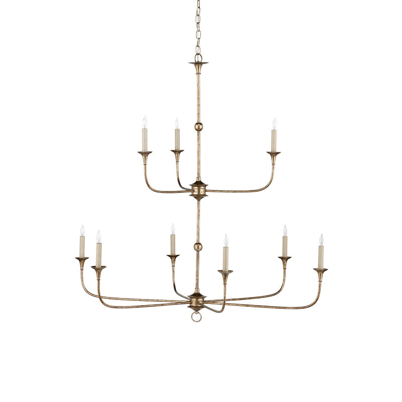 Wisp Grand Lustre en Métal de Bronze Industriel Vintage